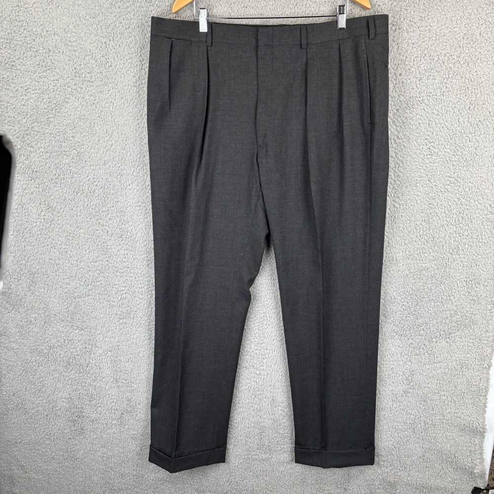 Polo Ralph Lauren Dress Pants Mens 42x32 Charcoal Pleated Suspender Button Vtg